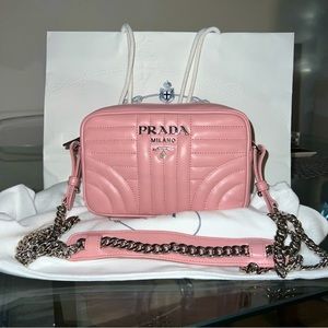 Authentic Leather Pink Prada Crossbody Bag